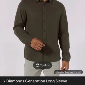 7 Diamonds Casual Button Down Shirt - Dark Green